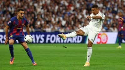 Kylian Mbappe's first goal was called off side and cancelled (REUTERS)