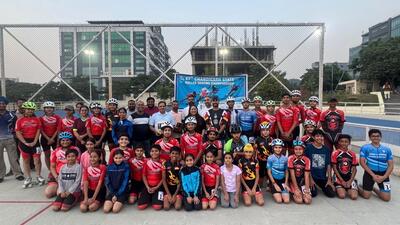 Winners of Day 2 of the Chandigarh State Roller Skating Championship. (HT Photo)