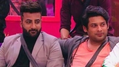Shehbaz Badesha and Sidharth Shukla's still from Bigg Boss 13. Shehbaz Badesha and Sidharth Shukla's still from Bigg Boss 13.