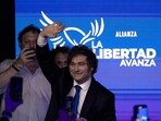 Javier Milei, Argentina's president, during a Libertad Avanza election night rally in Buenos Aires, Argentina, on Sunday. Javier Milei, Argentina's president, during a Libertad Avanza election night rally in Buenos Aires, Argentina, on Sunday.