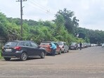 At a time when citizens are struggling to find authorised parking, car dealers are allegedly using public roads as rent-free showrooms for their used cars. (HT) At a time when citizens are struggling to find authorised parking, car dealers are allegedly using public roads as rent-free showrooms for their used cars. (HT)