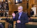 Jammu and Kashmir chief minister Omar Abdullah speaking during the autumn session of the assembly in Srinagar on Monday. (PTI Photo) Jammu and Kashmir chief minister Omar Abdullah speaking during the autumn session of the assembly in Srinagar on Monday. (PTI Photo)