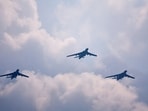 Several J-10 fighters flew in combat formation to a designated target airspace, and multiple H-6K bombers went to the waters and airspace around Taiwan, reported state media 
