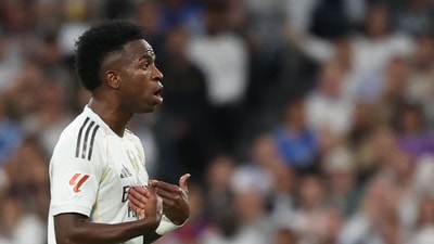 Vinicius Junior reacts to his substitution during the Spanish league football match between Real Madrid CF and FC Barcelona. (AFP) Vinicius Junior reacts to his substitution during the Spanish league football match between Real Madrid CF and FC Barcelona. (AFP)