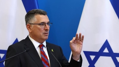Israeli Foreign Minister Gideon Saar speaks during a news conference in Budapest, Hungary. REUTERS/Bernadett Szabo (File photo) (REUTERS)