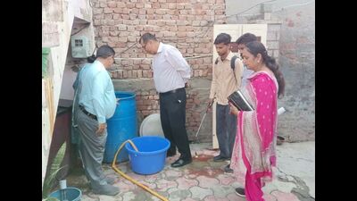 Health officials during a checking drive in Patiala. Health officials during a checking drive in Patiala.