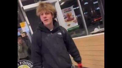 Screengrab of the youth who shouted racist, anti-India abuse at a worker in Oakville, Ontario, Canada on Sunday.