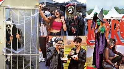 Young Delhiites had a blast at HorrorCon 2025, held over the weekend at Okhla’s NSIC Grounds. (Photos: Shantanu Bhattacharya/HT) Young Delhiites had a blast at HorrorCon 2025, held over the weekend at Okhla’s NSIC Grounds. (Photos: Shantanu Bhattacharya/HT)