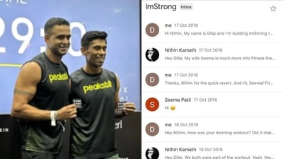 Bengaluru entrepreneur posted a 2018 email exchange with Nithin Kamath, showing how one message transformed his journey. Bengaluru entrepreneur posted a 2018 email exchange with Nithin Kamath, showing how one message transformed his journey.