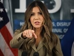 Homeland Security Secretary Kristi Noem speaks during a press conference Friday, Oct. 24.