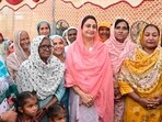 Members of Parliament from Bathinda Harsimrat Kaur Badal addresses a public rally during campaign for SAD candidate in Amritsar on Monday. (HT Photo) Members of Parliament from Bathinda Harsimrat Kaur Badal addresses a public rally during campaign for SAD candidate in Amritsar on Monday. (HT Photo)