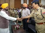 Punjab CM Bhagwant Mann during the inauguration of the training workshop for state police's investigation officers, in Patiala, Tuesday. (PTI) Punjab CM Bhagwant Mann during the inauguration of the training workshop for state police's investigation officers, in Patiala, Tuesday. (PTI)