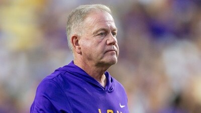 Brian Kelly's LSU buyout is sorted; first details on mystery donor footing the bill (Mandatory Credit: Stephen Lew-Imagn Images) (IMAGN IMAGES via Reuters Connect)