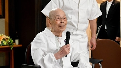 Sushi legend Jiro Ono turned 100 years old. (Bureau of Social Welfare, Tokyo Metropolitan Government via AP) Sushi legend Jiro Ono turned 100 years old. (Bureau of Social Welfare, Tokyo Metropolitan Government via AP)