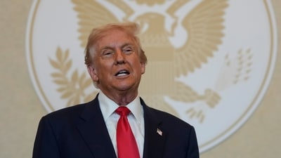President Donald Trump speaks to business leaders at a dinner event in Tokyo, Japan, Tuesday, Oct. 28, 2025. (AP Photo/Mark Schiefelbein) (AP) President Donald Trump speaks to business leaders at a dinner event in Tokyo, Japan, Tuesday, Oct. 28, 2025. (AP Photo/Mark Schiefelbein) (AP)