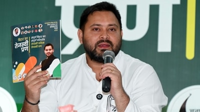 Further, Tejashwi alleged that the central forces have been deployed in large numbers for the Bihar elections to "steal votes" through slow polling in booths with the Mahagathbandhan's stronghold. (ANI) Further, Tejashwi alleged that the central forces have been deployed in large numbers for the Bihar elections to "steal votes" through slow polling in booths with the Mahagathbandhan's stronghold. (ANI)