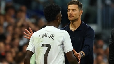 Viniciur Jr threw tantrums after being subbed off by Xabi Alonso. (REUTERS)