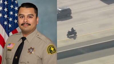 The suspect was caught by cops during a high-speed chase on the Los Angeles 210 Freeway, videos of which have taken over social media. (X) The suspect was caught by cops during a high-speed chase on the Los Angeles 210 Freeway, videos of which have taken over social media. (X)
