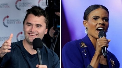 Did Charlie Kirk predict his own death? Candace Owens shares chilling texts (REUTERS/David Ryder/File Photo, REUTERS/Rebecca Cook)