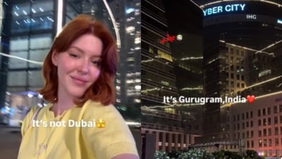 A Russian woman shared a video comparing Gurgaon to Dubai, surprising viewers with her love for the city’s modern skyline. (Instagram/@meowvi.vi) A Russian woman shared a video comparing Gurgaon to Dubai, surprising viewers with her love for the city’s modern skyline. (Instagram/@meowvi.vi)