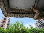 In a report submitted in 2022, IIT-Delhi found the complex unsafe for habitation, following which the lieutenant governor in 2023 directed the DDA to have the flats vacated and redevelop the society. (HT Archive)