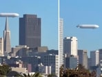 The huge white-coloured airship took San Francisco residents by surprise. (Screengrab)