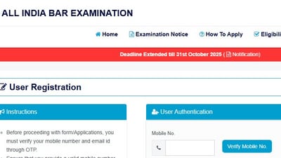 Register for AIBE 20 by October 31, 2025. The direct link is given here. Register for AIBE 20 by October 31, 2025. The direct link is given here.