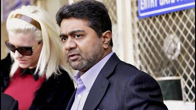Arms dealer Abhishek Verma with his wife at the Karkardooma court in New Delhi in 2017. (PTI File Photo) Arms dealer Abhishek Verma with his wife at the Karkardooma court in New Delhi in 2017. (PTI File Photo)