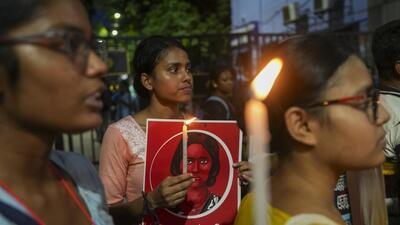 During a march in the RG Kar rape case in Kolkata in September. (PTI) During a march in the RG Kar rape case in Kolkata in September. (PTI)