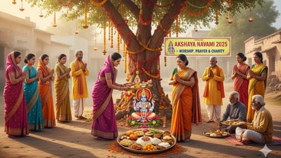 Akshaya Navami 2025: Akshaya Navami is on October 31, Friday. Mark your calendars and get ready to reap eternal rewards. (Made using Gemini AI) Akshaya Navami 2025: Akshaya Navami is on October 31, Friday. Mark your calendars and get ready to reap eternal rewards. (Made using Gemini AI)