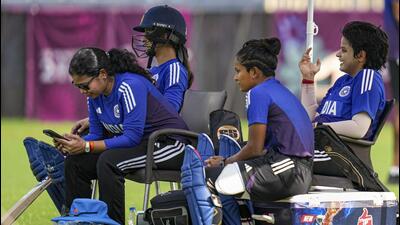 India players during a practice session in Navi Mumbai on Wednesday. (PTI) India players during a practice session in Navi Mumbai on Wednesday. (PTI)