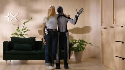 A new $20,000 humanoid robot named NEO promises to cook, chat, and assist in homes. (1X) A new $20,000 humanoid robot named NEO promises to cook, chat, and assist in homes. (1X)