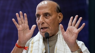 Union Defense minister Rajnath Singh addresses the gathering. (PTI file) Union Defense minister Rajnath Singh addresses the gathering. (PTI file)
