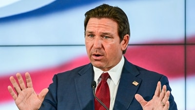 Florida Governor Ron DeSantis speaks during a press conference. (AFP File) Florida Governor Ron DeSantis speaks during a press conference. (AFP File)
