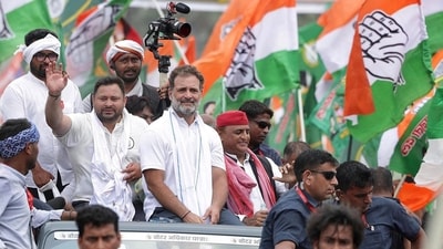 Rahul Gandhi and Tejashwi Yadav are expected to hold joint rallies in Bihar on Wednesday to address rumours of rift within the grand alliance. (Hindustan Times)