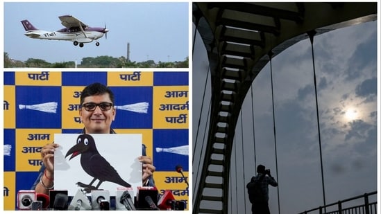 AAP's Saurabh Bharadwaj hit out at the BJP-led Delhi govt over the cloud seeding trial that failed to bring artificial rain (Raj K Raj/Hindustan Times, AP and PTI)