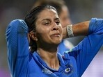 India's Jemimah Rodrigues reacts after winning the ICC Women's World Cup semi-final. (PTI)