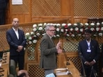 J&K CM Omar Abdullah during assembly session in Srinagar on Wednesday. (Waseem Andrabi/HT) J&K CM Omar Abdullah during assembly session in Srinagar on Wednesday. (Waseem Andrabi/HT)