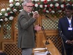 J&K CM Omar Abdullah during assembly session in Srinagar on Wednesday. (Waseem Andrabi /HT) J&K CM Omar Abdullah during assembly session in Srinagar on Wednesday. (Waseem Andrabi /HT)