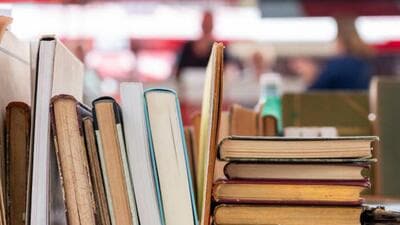 A diverse collection of second-hand books displayed on a market table at the annual book fair. Fiction, non-fiction, and classics await eager readers searching for hidden literary treasures. (Getty Images) A diverse collection of second-hand books displayed on a market table at the annual book fair. Fiction, non-fiction, and classics await eager readers searching for hidden literary treasures. (Getty Images)
