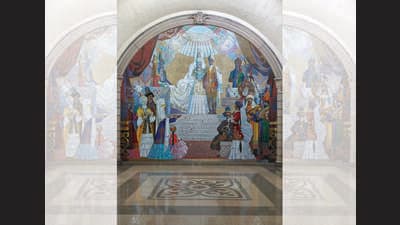 Almaty’s subway stations are works of art in themselves. (Rachel Lopez) Almaty’s subway stations are works of art in themselves. (Rachel Lopez)