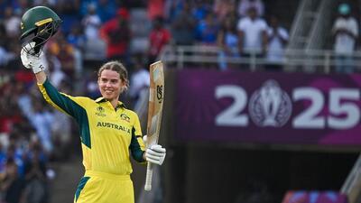 Australia’s Phoebe Litchfield. (Raju Shinde/HT) Australia’s Phoebe Litchfield. (Raju Shinde/HT)