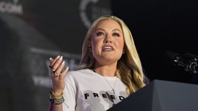 Erika Kirk speaks during a "This Is the Turning Point" campus tour event at the University of Mississippi (AP) Erika Kirk speaks during a "This Is the Turning Point" campus tour event at the University of Mississippi (AP)