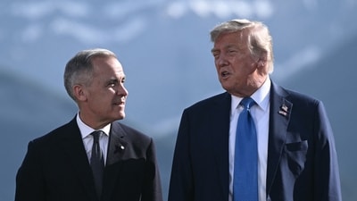 US President Donald Trump said Thursday he had a "nice" talk with Canadian prime minister Mark Carney amid the trade fallout between the two neighbours (AFP) US President Donald Trump said Thursday he had a "nice" talk with Canadian prime minister Mark Carney amid the trade fallout between the two neighbours (AFP)
