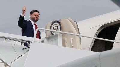 Vice President JD Vance boards Air Force Two for travel to participate in a Turning Point USA event (AFP) Vice President JD Vance boards Air Force Two for travel to participate in a Turning Point USA event (AFP)