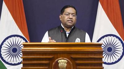 Ministry of External Affairs spokesperson Randhir Jaiswal speaks during a media briefing in New Delhi (@MEAIndia) Ministry of External Affairs spokesperson Randhir Jaiswal speaks during a media briefing in New Delhi (@MEAIndia)