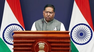 MEA spokesperson Randhir Jaiswal during a press conference in New Delhi. (ANI ) MEA spokesperson Randhir Jaiswal during a press conference in New Delhi. (ANI )