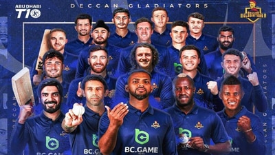 Deccan Gladiators unveil squad for 2025 Abu Dhabi T10 season with new BC.GAME NEWS jerseys, aiming for fourth title. (Source: Deccan Gladiators) Deccan Gladiators unveil squad for 2025 Abu Dhabi T10 season with new BC.GAME NEWS jerseys, aiming for fourth title. (Source: Deccan Gladiators)