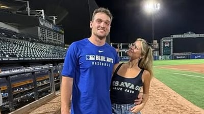Tray Yesavage helped the Blue Jays beat the Dodgers 6-1 with 12 strikeouts. His girlfriend, Taylor Frick, shared her emotional reaction to the win on social media. (taylorfrickk/Instagram) Tray Yesavage helped the Blue Jays beat the Dodgers 6-1 with 12 strikeouts. His girlfriend, Taylor Frick, shared her emotional reaction to the win on social media. (taylorfrickk/Instagram)