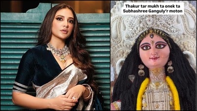 জগদ্ধাত্রী ঠাকুরের মুখের সঙ্গে শুভশ্রীর মিল খুঁজে পেল নেটপাড়া।
